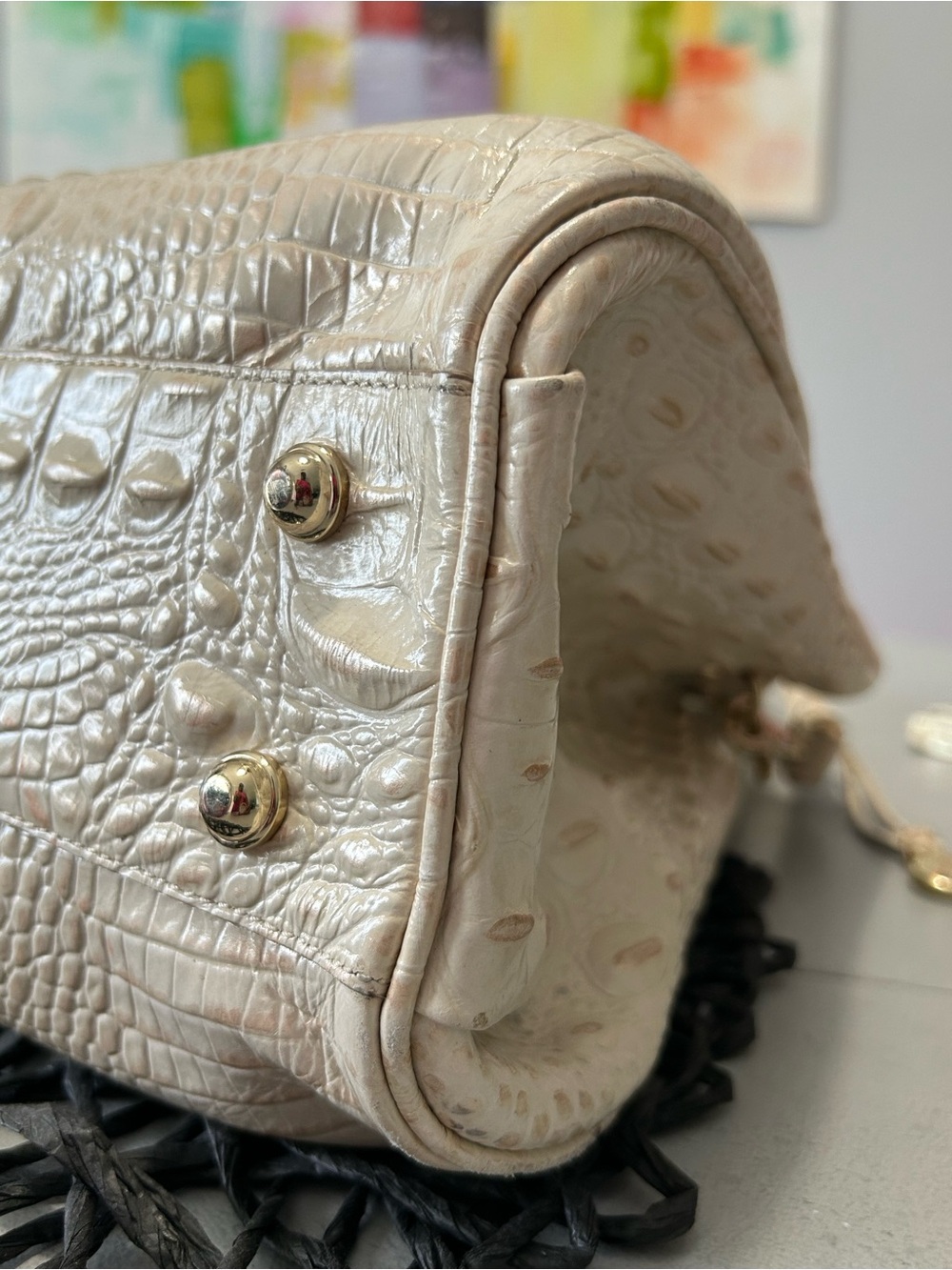 Brahmin Elisa Cava Melbourne Leather Satchel / Shoulder Bag - Picture 12 of 13